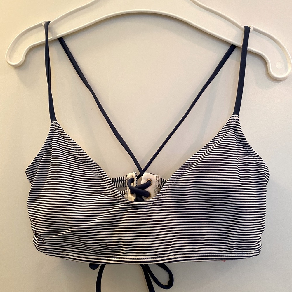 Bikini top - navy blue and white - brand new
